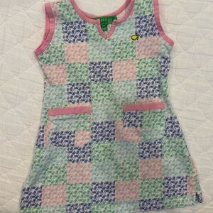 Masters Kids Pastel Checker Print Top with Pink Trim
